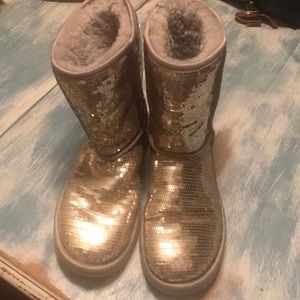 Silver Sequin short Ugg boots